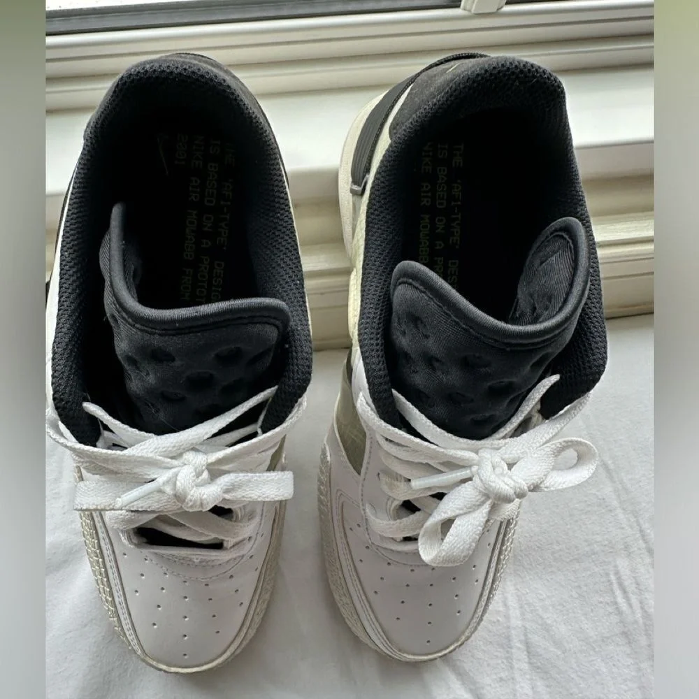 NIKE Air Force 1‎ Type White Black Volt Women/Unisex/Big Kid/Men NWOB Size 8